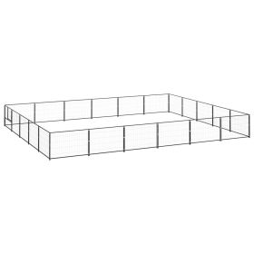 Dog Kennel Black 322.9 ftÂ² Steel